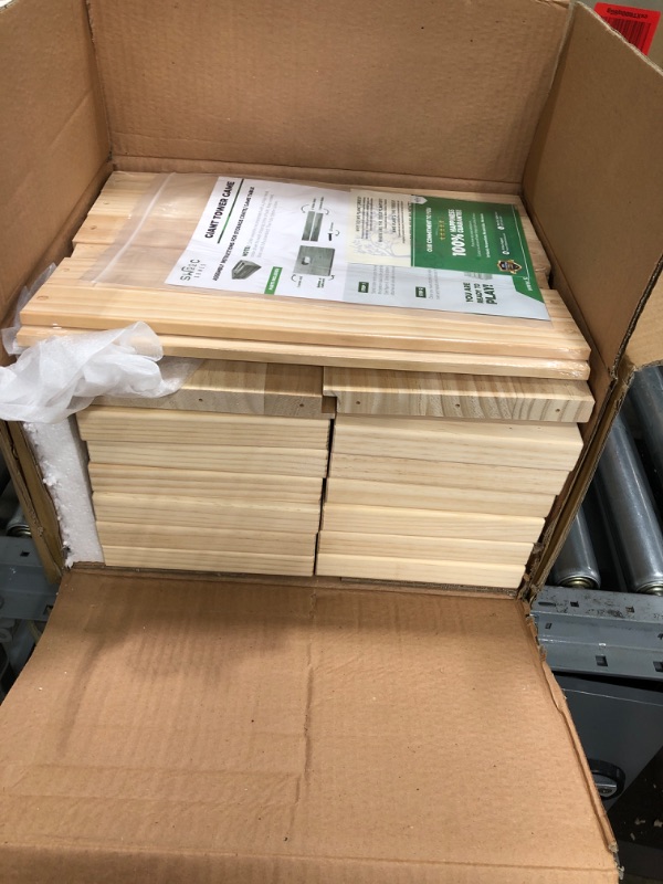 Photo 2 of SWOOC Games - Giant Tower Game | 60 Large Blocks | Storage Crate / Outdoor Game Table | Starts Over 2.5ft Big | Max Height of 5ft | Genuine Jumbo Toppling Yard Games | Jumbo Backyard Set
