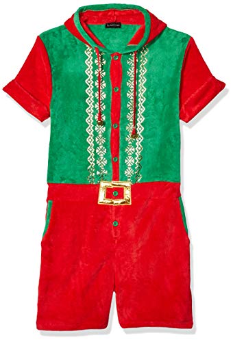 Photo 1 of Blizzard Bay Young Men’s Jingle Elf Romper Sweater, Red Combo, Small
