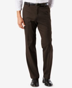 Photo 1 of Men's Dockers Stretch Easy Khaki Classic-Fit Flat-Front Pants, Size: 42 X 32, Dark Brown
