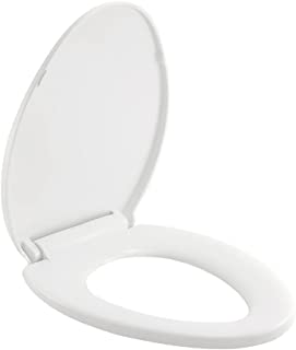 Photo 1 of Allmax AX015-S Elongated Slow-Close Toilet Seat, White Toilet Seats, Easy Installation, Easy Clean, Quiet-Close Seat, Plastic
