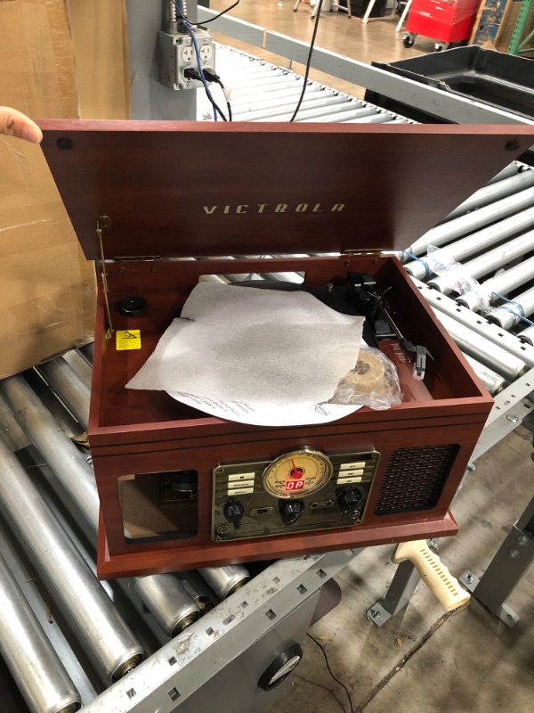 Photo 4 of Victrola Nostalgic 6-in-1 Bluetooth Record Player and Multimedia Center with Built-in Speakers - 3-Speed Turntable