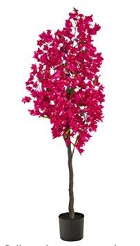 Photo 1 of 5ft Bougainvillea Artificial Tree PINK, Size: 28 In. W x 9 In. D x 60 In. H