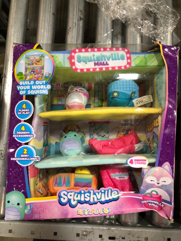 Photo 2 of Squishville Squishmallows Mall-Two 2-Inch Mini-Squishmallows Plush Characters,Themed Play Scene,4 Accessories (Shopping Bag,Shopping Cart,Cash Register,Arcade Machine)-Amazon Exclusive
