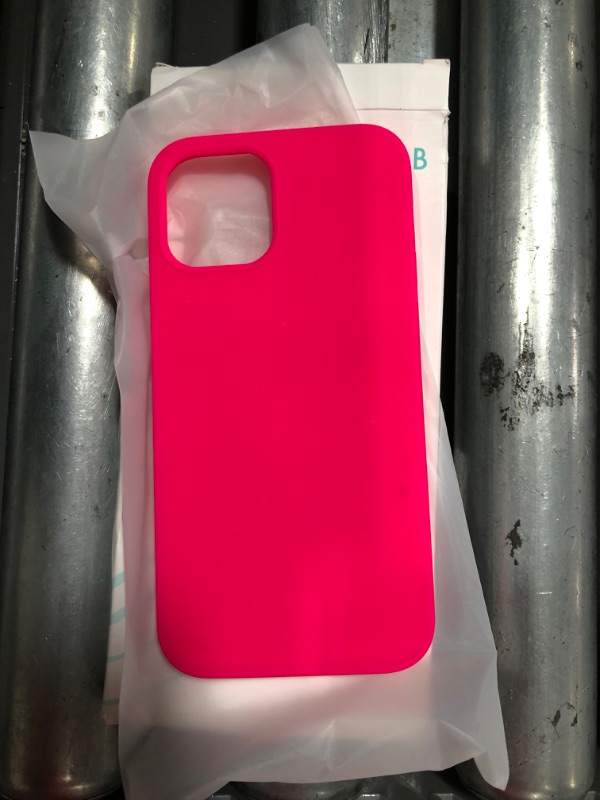 Photo 1 of Zuslab Nano Silicone Case Compatible with Apple iphone12 Pro Max, Liquid Silicone Rubber Shockproof Bumper Soft Full Protection Cover - Neon Pink
