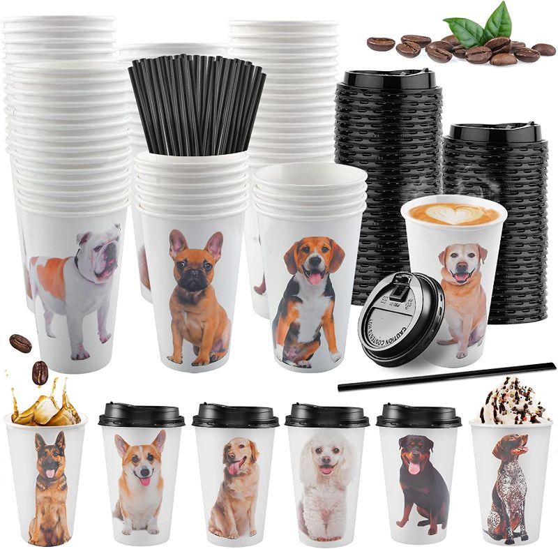 Photo 1 of 100 Set Paper Coffee Cups, Disposable Paper Coffee Cup