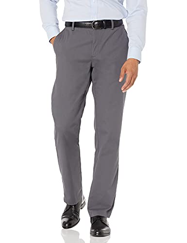 Photo 1 of Amazon Essentials Men's Straight-Fit Wrinkle-Resistant Flat-Front Chino Pant, Black, 33W X 32 L
