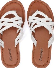 Photo 1 of Ataiwee Women's Slide Sandals,Slip On Casual Vegan Thong Strappy Summer Shoes.  Size (8)
