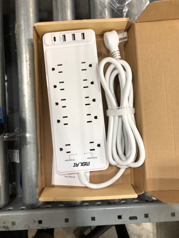 Photo 2 of Power Strip Surge Protector with USB, Fast Charging Desktop USB C Power Strip Flat Plug with 10 AC Outlets 4 USB Ports, 1875W/15A, 8ft Extension Cords Outlet Strip for Home Office
