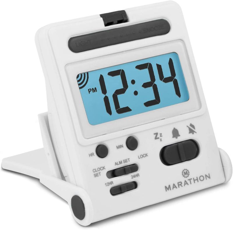 Photo 1 of MARATHON Foldable Compact Travel Alarm Clock with Locking Mechanism
