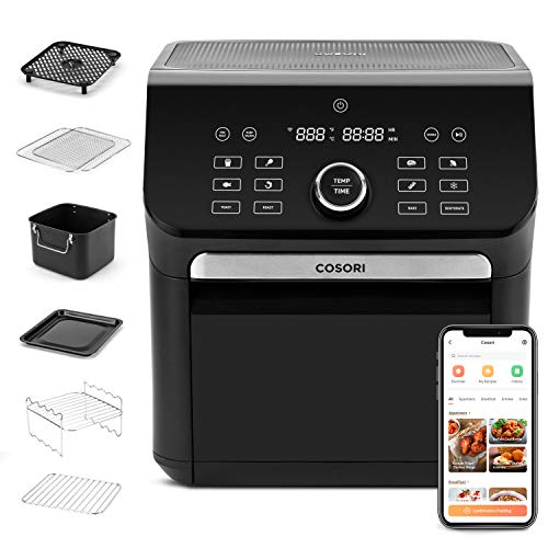 Photo 1 of (LIKE NEW; MISSING MANUAL, ALL ACCESSORIES) COSORI Smart Air Fryer, 14-in-1 Large Air Fryer Oven XL 7QT with 7 Accessories for Pizza Toast Dehydrate Bake, 12 Presets, Preheat, Shake Reminder & K
