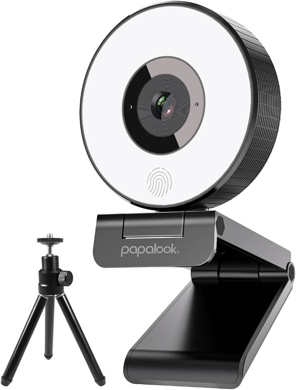 Photo 1 of 1080P Webcam with Ring Light and Tripod, papalook PA552 Full HD Streaming Web Camera with Dual Microphones, Plug and Play USB Webcam for PC Mac Laptop Desktop, Zoom Skype Facetime Video Conference
