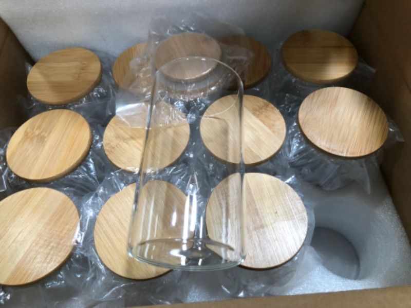 Photo 2 of 12 Pcs 8oz Spice Jars with Bamboo Lids, 