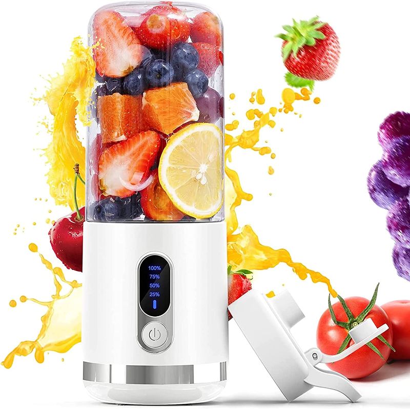 Photo 1 of 2022 Portable Blender, Personal Blender for Shakes and Smoothies, Smart Display Personal Size Blender with USB Rechargeable and 6 Blades, 15.2Oz Fruit Juice Mixer, Mini Blender for Sport Travel Office