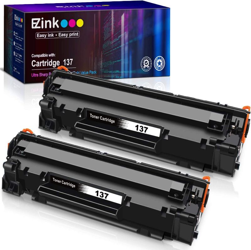 Photo 1 of E-Z Ink (TM) Compatible Toner Cartridge Replacement for Canon 137 CRG137 9435B001AA to use with ImageClass D570 LBP151dw MF216n MF236n MF232W MF227dw MF229dw MF244dw MF247dw MF249dw (Black, 2 Pack)