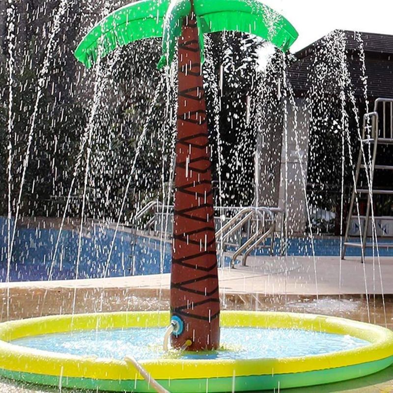 Photo 1 of 2022 New Upgraded Splash Pad, Sprinkler for Kids, Inflatable Water Toys, 71" x 59" Palm Tree Summer Backyard Outdoor Spray Mat, Toddlers Child Play Mat Pool Fit Wading, Learning, Yard, Lawn, Party
