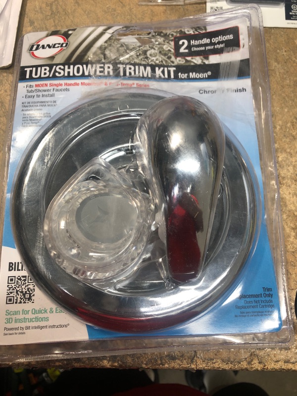 Photo 2 of 1-Handle Valve Trim Kit in Chrome for MOEN Tub/Shower Faucets (Valve Not Included)
