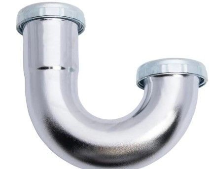 Photo 1 of 1-1/2 in. 22-Gauge Chrome-Plated Brass Sink Drain J-Bend P- Trap
