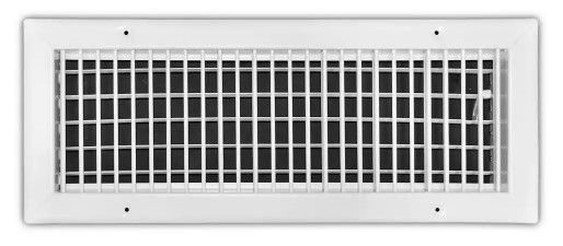 Photo 1 of 18 in. x 6 in. 1-Way Steel Adjustable Wall/Ceiling Register in White
