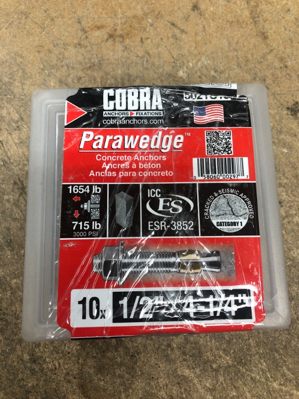 Photo 1 of 1/2 in. x 4-1/4 in. Wedge Anchor (10-Pack)
