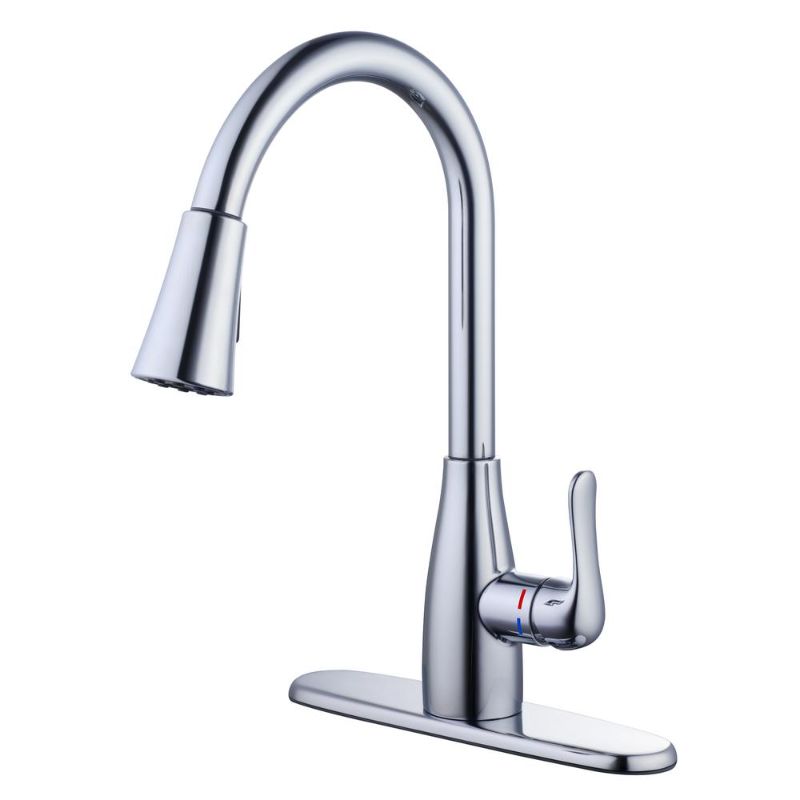 Photo 1 of ***PARTS ONLY*** Glacier Bay McKenna Single-Handle Pull-Down Sprayer Kitchen Faucet in Chrome with TurboSpray and FastMount, Grey