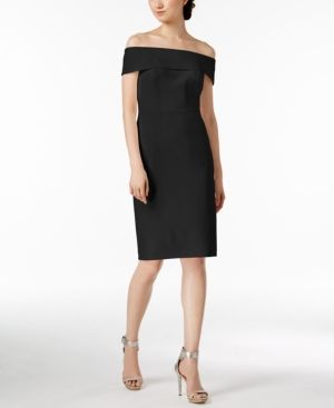 Photo 1 of ***Size: 10***Calvin Klein Off-the-Shoulder Sheath Dress - Black