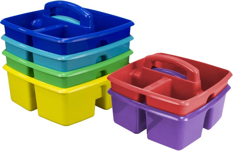 Photo 1 of Storex Industries 00940U06C 9.25" x 9.25" x 5.25" Assorted Colors Storex Small Caddy, Multicolor