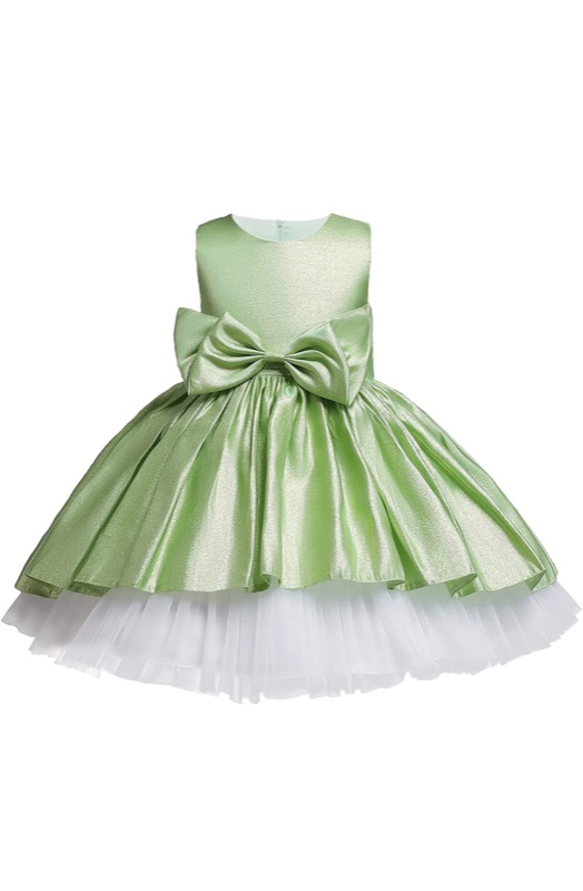 Photo 1 of ***Size: 2-4T*** NNJXD Girl Flower Printed Cotton Elegant Tulle Bow Belt Princess Dress