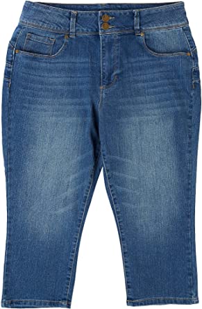 Photo 1 of ***Size: 16, Color: Light blue*** D. Jeans Petite High Waisted Recycled Denim Capris