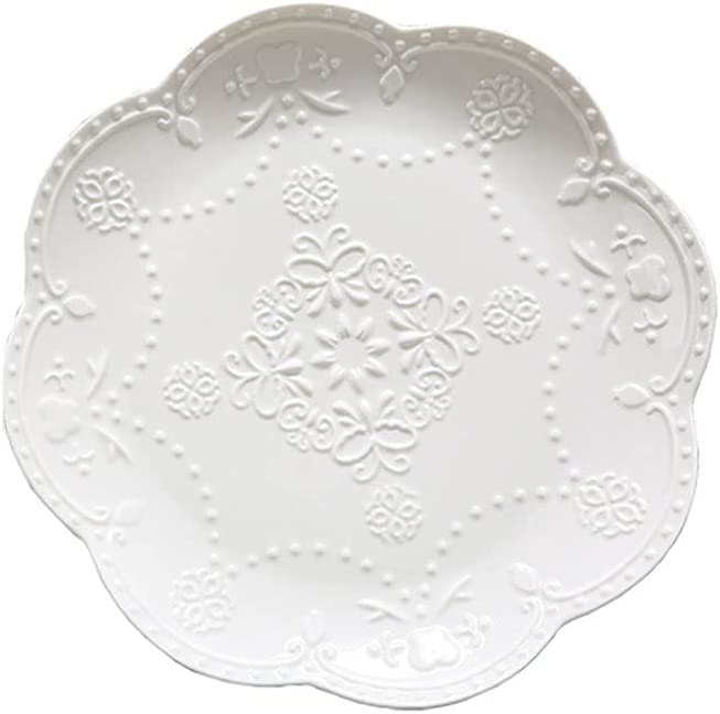 Photo 1 of ***4 Pack*** Dinner Plates 9.84inch Dinner Plates Lightweight Ceramic Plate for Steak Salad Pasta and Dessert Dishes Dishwasher Microwave Safe Dishes Set Dinner Plate (Color : White, Size : Medium)