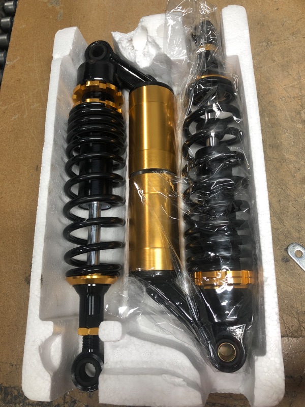 Photo 2 of Liquor New Air Shock Absorbers Black Golden 13 inch 330mm Round Ends Universal Motorcycle for Honda Suzuki Kawasaki Yamaha Ducati Scooter ATV Quad Dirt Sport Bike Go Kart