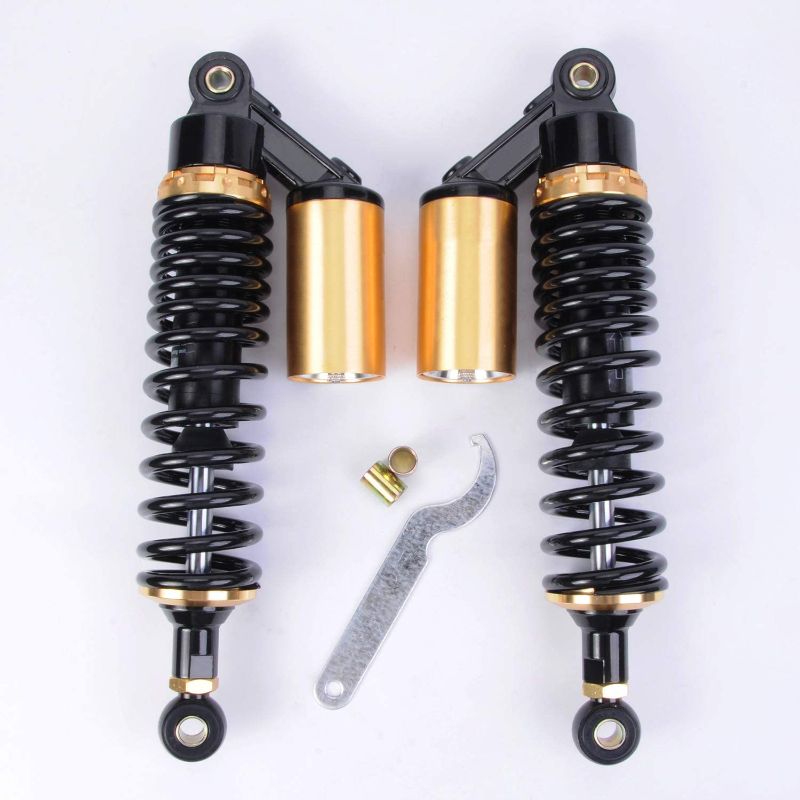 Photo 1 of Liquor New Air Shock Absorbers Black Golden 13 inch 330mm Round Ends Universal Motorcycle for Honda Suzuki Kawasaki Yamaha Ducati Scooter ATV Quad Dirt Sport Bike Go Kart