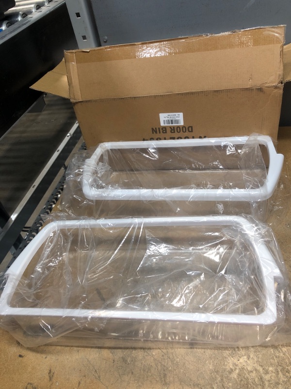 Photo 2 of 2 PACK W10321304 refrigerator Door Shelf Bin with White Band on top For whirlpool refrigerator Replacement WPW10321304, AP6019471, 2179575, 2179607, 2171046, 2171047, 2179574, AP4700047,PS3489569