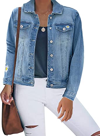 Photo 1 of ***Size: Small*** Women's Basic Button Down Stretch Fitted Long Sleeves Denim Jean Jacket
