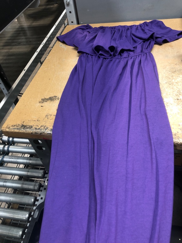 Photo 2 of ***SIze: Medium, Purple*** Womens Off The Shoulder Ruffle Party Dresses Side Split Beach Maxi Dress