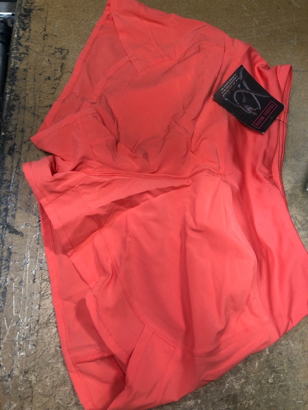 Photo 1 of ***Color: Coral Red, Size: Small*** Tough Mode Apparel Womens 3" Lightweight Running WOD Volleyball Shorts Workout Mesh Liner Zip Pocket


