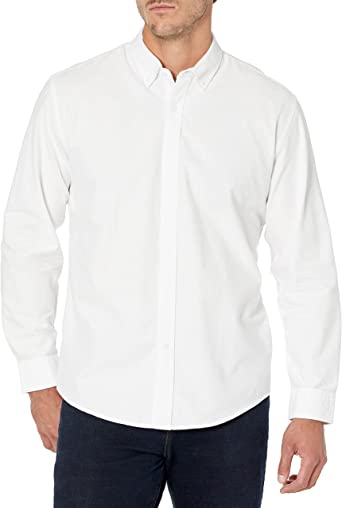 Photo 1 of ***Size: Medium, White*** Amazon Essentials Men's Regular-Fit Long-Sleeve Oxford Shirt