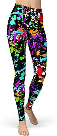 Photo 1 of ***Size: Small-Large*** sissycos Women's 80s Leggings Artistic Splash Printed Buttery Soft Stretchy Pants