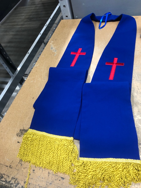 Photo 2 of BLESSUME Church Clergy Pastor Cross Embroidered Stole