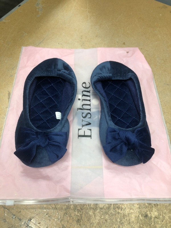 Photo 2 of ***Kids Size: 3.5*** Evshine Ballerina Slippers for Women, Velvet Ballet Bedroom Slipper Closed Back Indoor Home Shoes with Bow