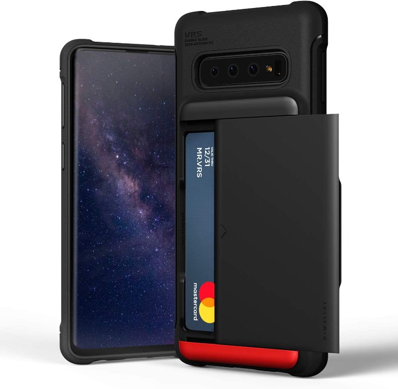 Photo 1 of Galaxy S10 Case VRS Design Slim Hybrid Premium Wallet Case Card Slot Holder Shockproof [Damda Glide Shield] [Matte Black] Heavy Duty Compatible with Galaxy S10 6.1 inch (2019)