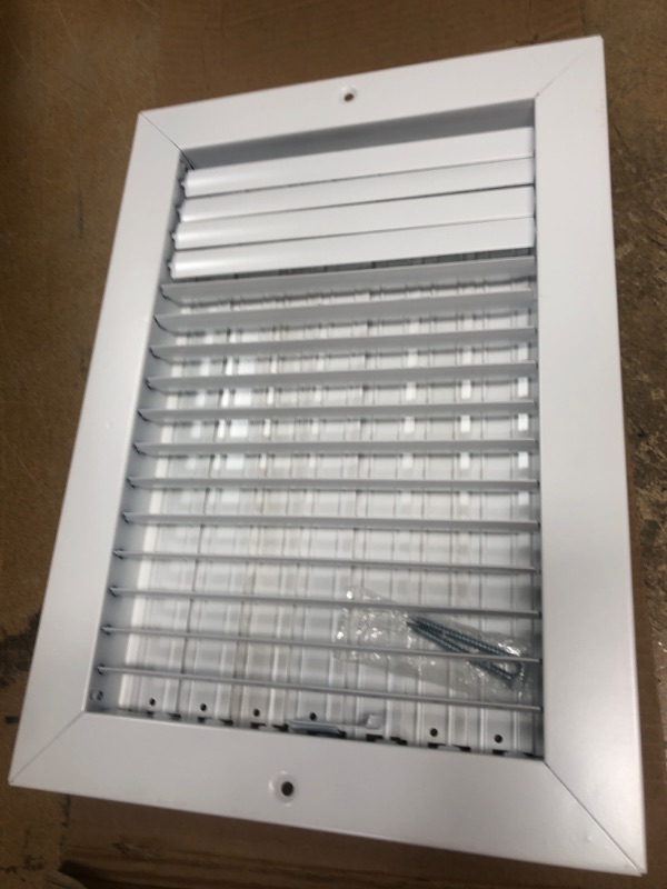 Photo 2 of 12"w X 8"h Adjustable AIR Supply Diffuser - HVAC Vent Cover Sidewall or Ceiling - Grille Register - High Airflow - White 