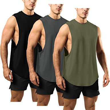 Photo 1 of ***Size: Large*** GYM REVOLUTION Men's 3 Pack Athletic Quick Dry Workout Gym Muscle Stringers Bodybuilding Fitness Tank Tops