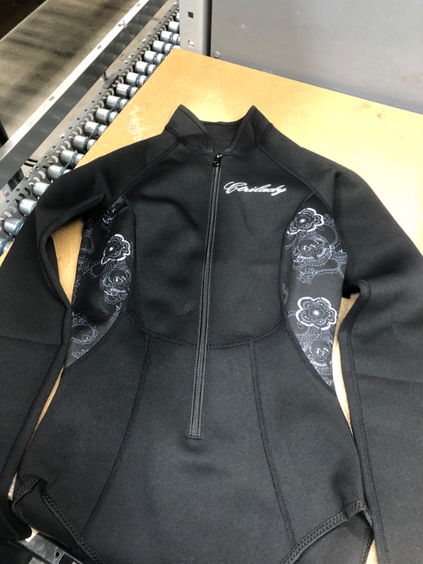 Photo 1 of CtriLady Women Neoprene Wetsuit, Long Sleeve Swimsuit with Front Zipper UV Protection Swimwear for Swimming Diving Snorkeling