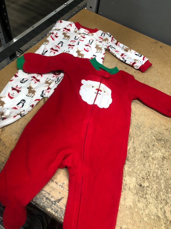 Photo 1 of ***Size: 3-5 months*** Simple Joy 2 pack of Baby Christmas outfit, Santa Face, red/white