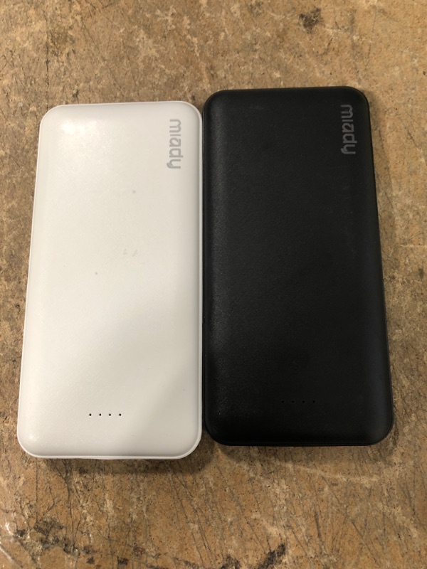 Photo 2 of 2-Pack Miady 10000mAh Dual USB Portable Charger, Fast Charging Power Bank with USB C Input, Backup Charger for iPhone X, Galaxy S9, Pixel 3 and etc 