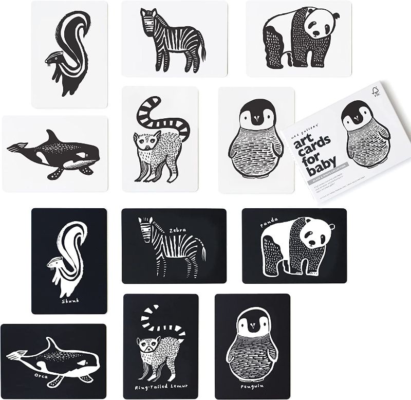 Photo 1 of Black and White Art Flash Cards for Babies, High Contrast Educational Animal Picture Cards, for Visual Stimulation, Brain and Memory Development in Infants and Toddlers (0-24 Months) by Wee Gallery
