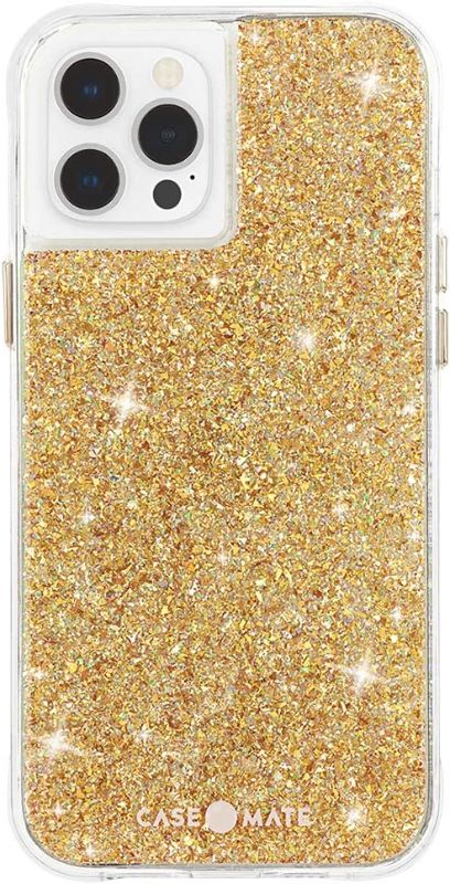 Photo 1 of Case-Mate - Twinkle - Case for iPhone 12 and iPhone 12 Pro (5G) - 10 ft Drop Protection - 6.1 inch - Gold
