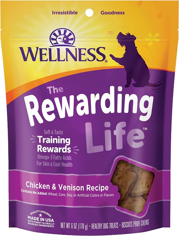 Photo 1 of **BAG OF 2** Wellness Wellbites Natural Grain Free Soft Dog Treats, Chicken & Venison Recipe, 6-Ounce Bag DATE SEP 08/2022
