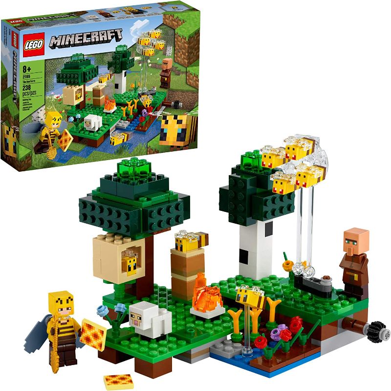 Photo 1 of **MISSING LEGOS** LEGO Minecraft The Bee Farm 21165 Minecraft Building Action Toy with a Beekeeper, Plus Cool Bee and Sheep Figures, New 2021 (238 Pieces),Multicolor
