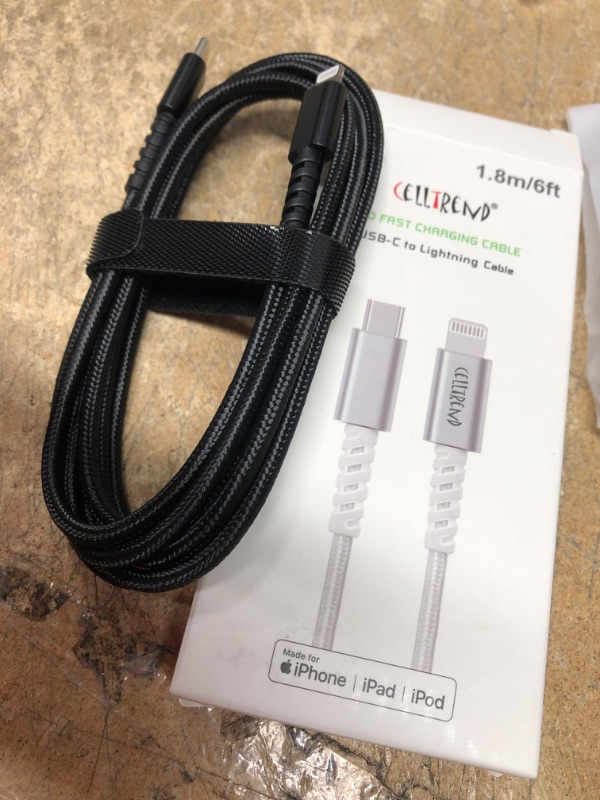 Photo 2 of CELLTREND USB Lightning Fast Charging Nylon Cable USB c to Lightning Cable MFi 3.3FT PD Lightning Charging Cable Compatible with iPhone12/12Pro/12Pro MAX/11/11Pro/11Pro MAX/XS/XS MAX/XR/X/8/8Plus
